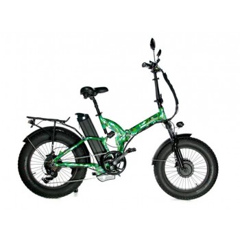 Электровелосипед электрофэтбайк E-motions Fat 20 All Mountain Double 2 (Полный привод) зеленый камуфляж